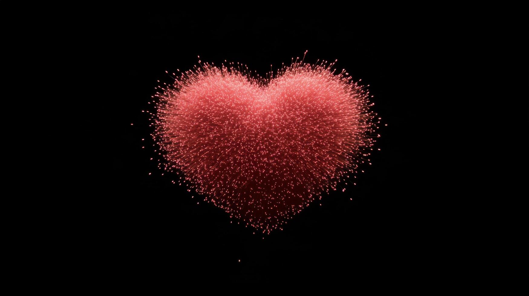 Heart shaped sparkles create a warm effect in dark background during celebration of love photo