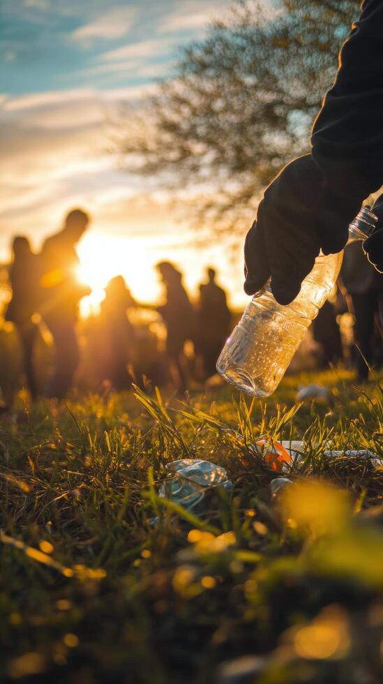 Sunset cleanup event at park highlights community efforts to reduce litter photo