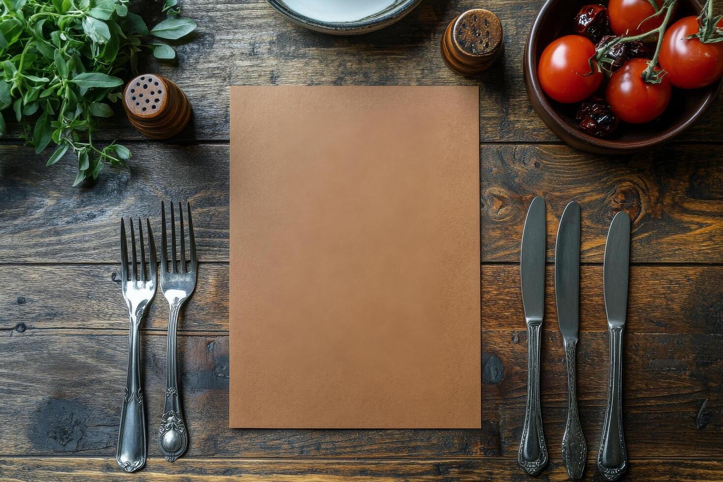 Culinary ambiance with ingredients for a delicious Italian dish on a wooden table photo