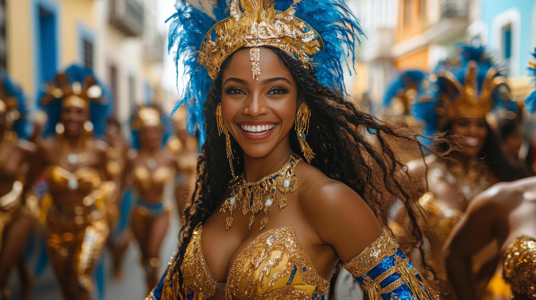 Vibrant celebration of culture and joy during a colorful festival in a tropical paradise photo