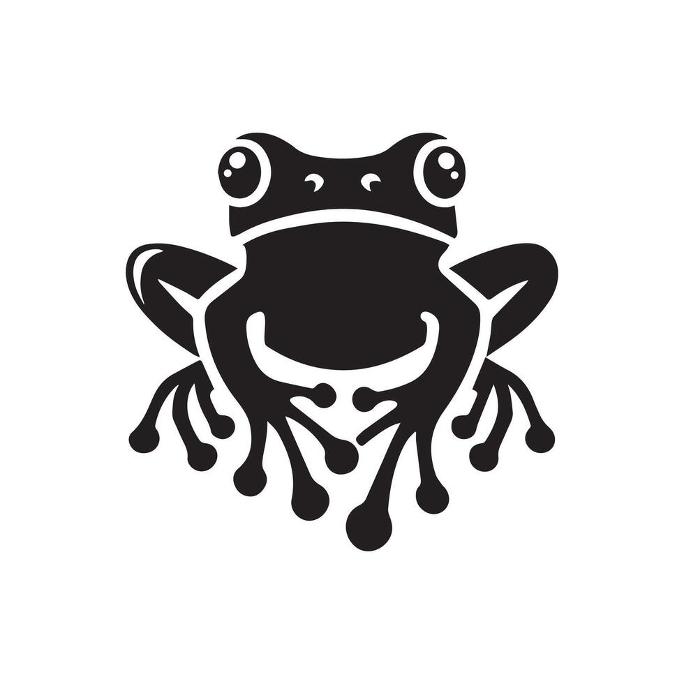 The Black Frogs on a white background. vector