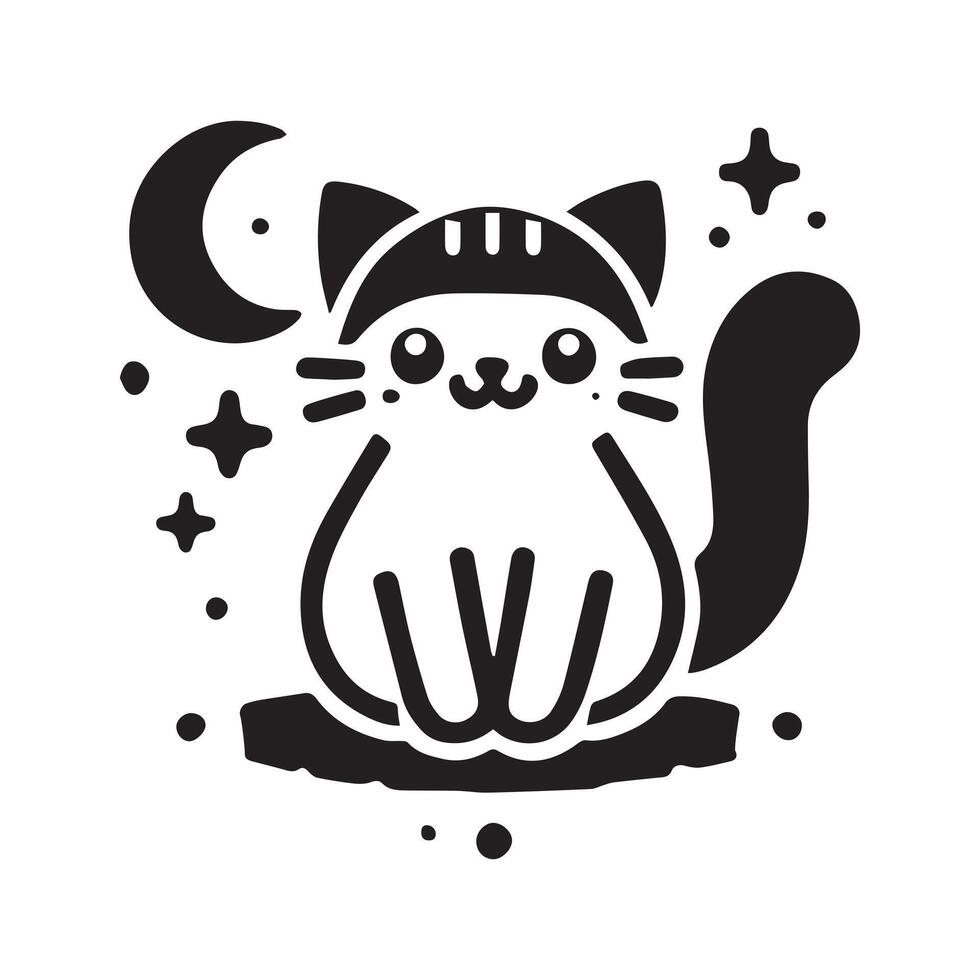black silhouette of a cat vector