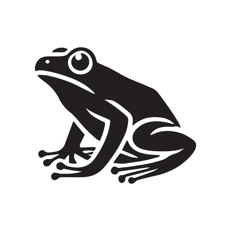 Frog logo. Abstract frog on white background. Bufo Common European Toad vector