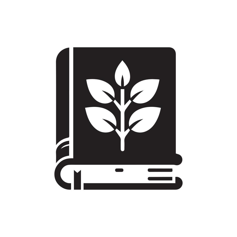 Book Silhouette - Icon of Knowledge and Learning on White Background vector