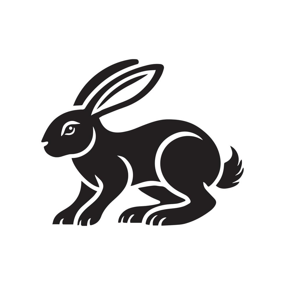 Bunny logo icon isolated on white background vector