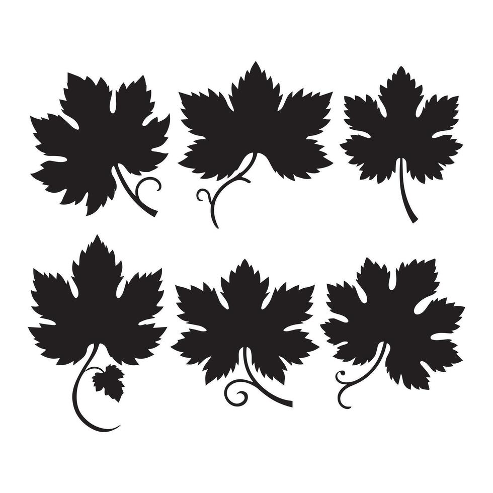 Grape leaf silhouette art leave vector