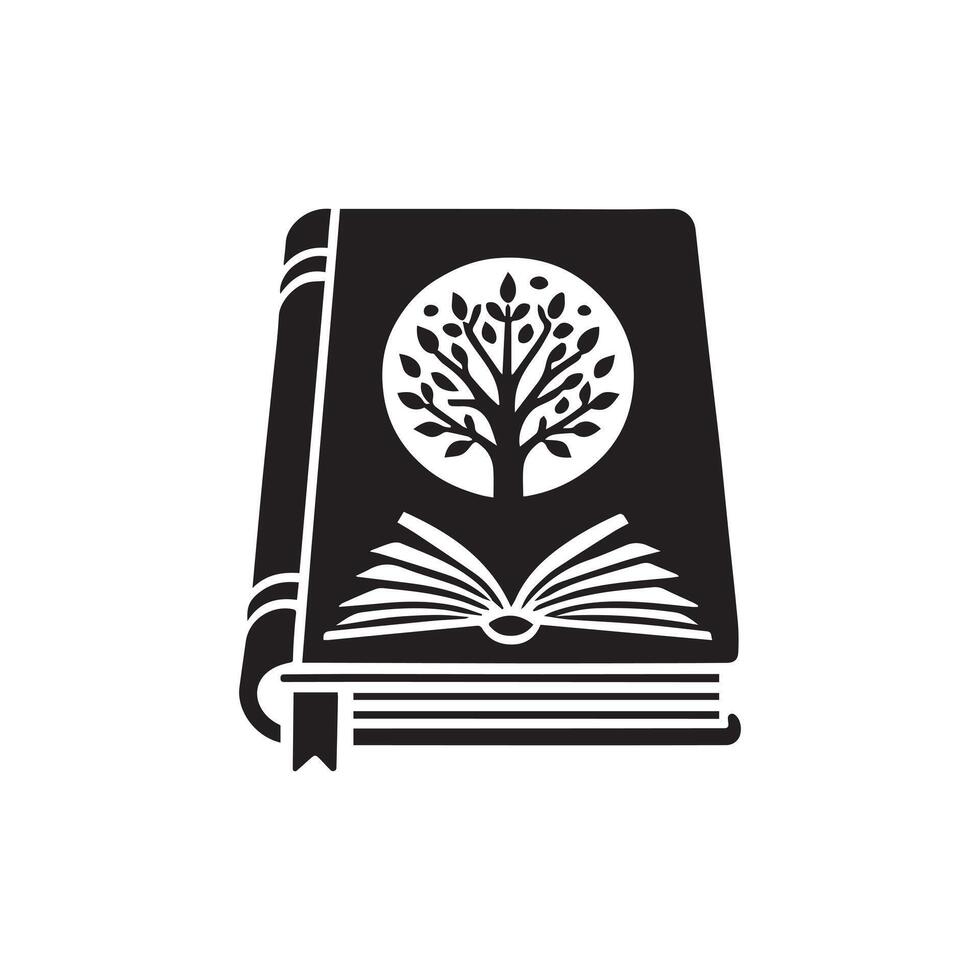 Book Silhouette Icon of Knowledge and Learning vector