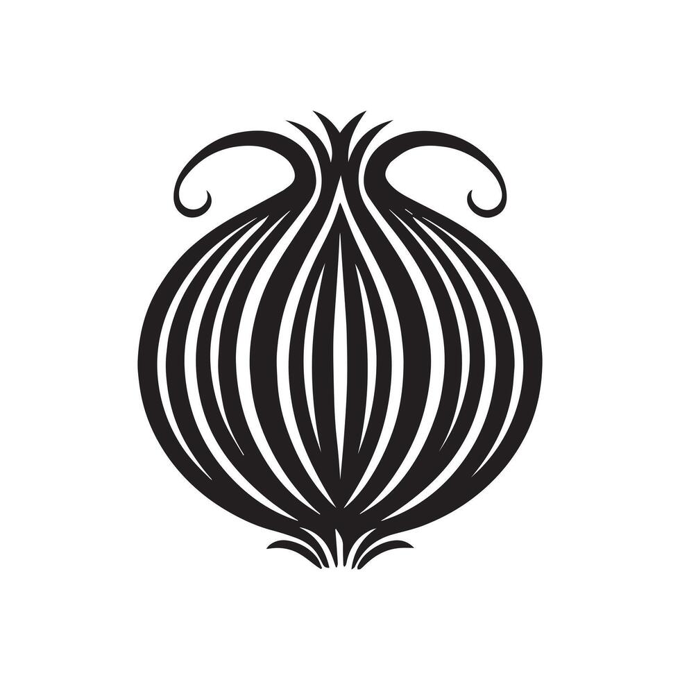 Onion silhouette icon illustration template for many purpose. Isolated on white background vector