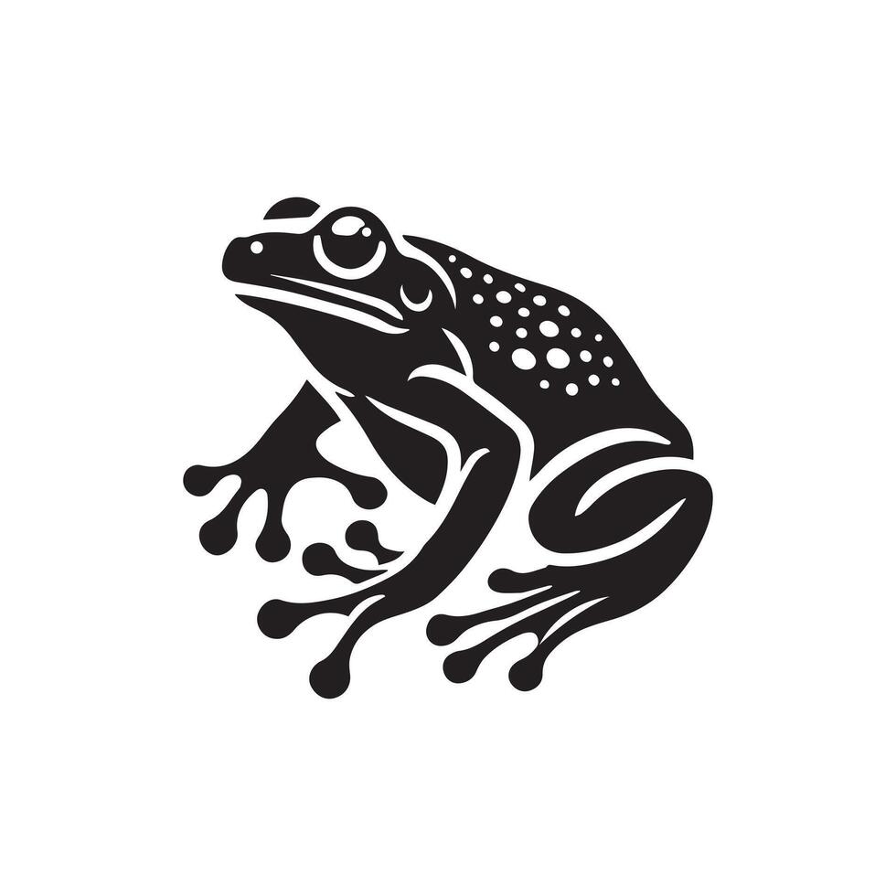 Frog logo. Abstract frog on white background. Bufo Common European Toad vector