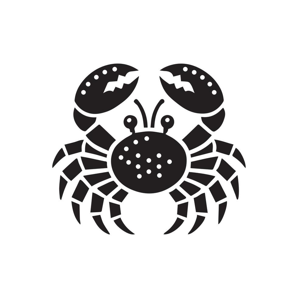 Crab illustration for icon or symbol, for seafood logo vector