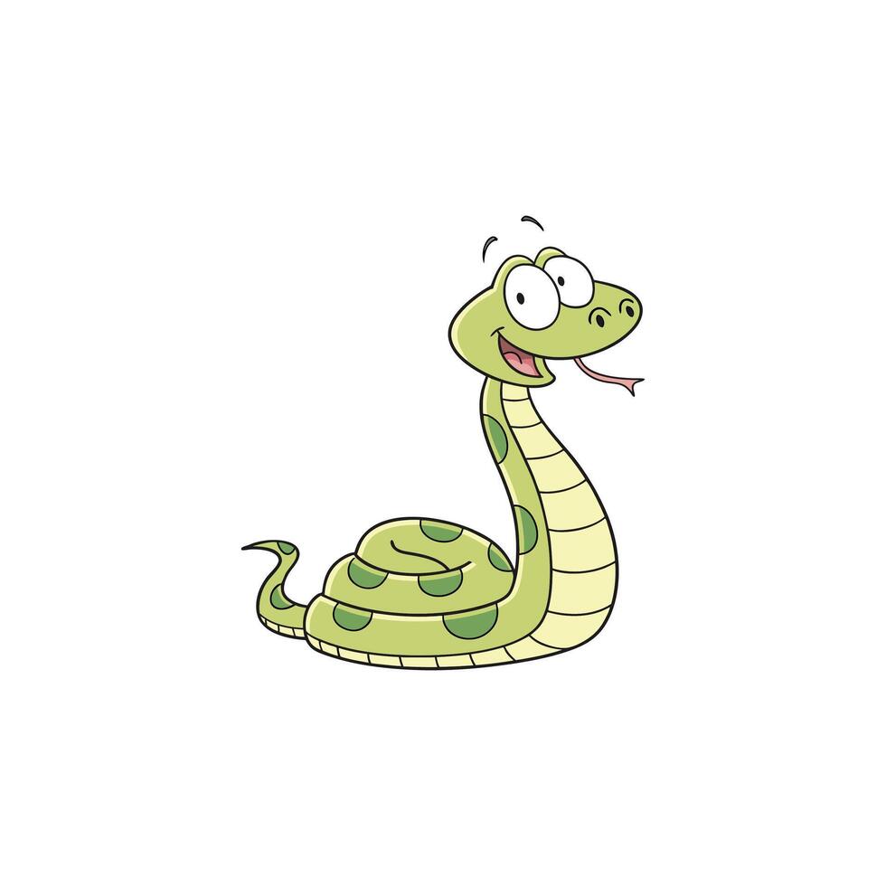 A cartoon snake with a tongue out vector
