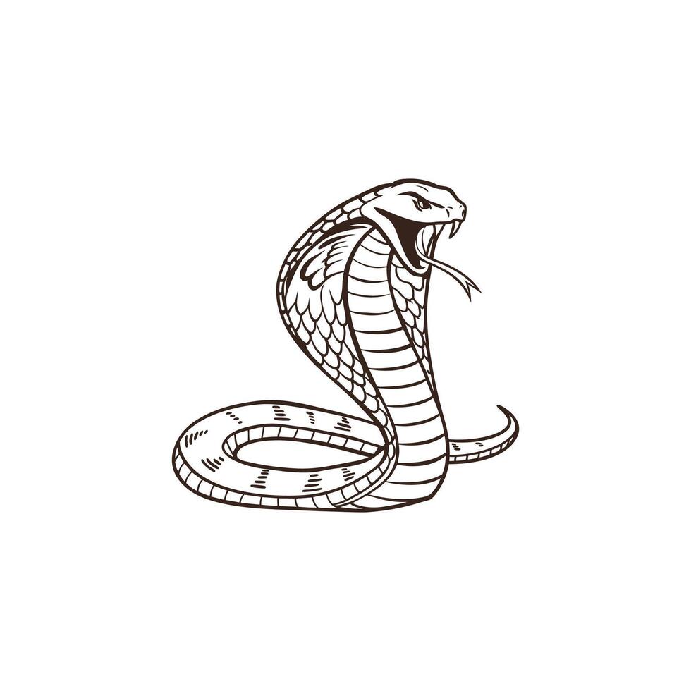 Cobra snake icon illustration vector