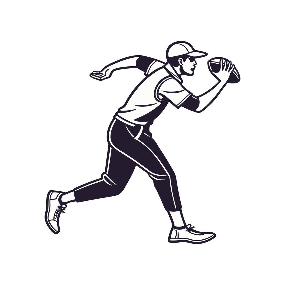Baseball player throwing the ball vector