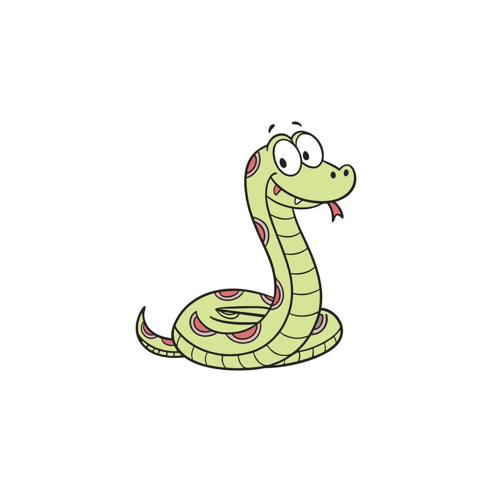 A cartoon snake with a smile on its face vector