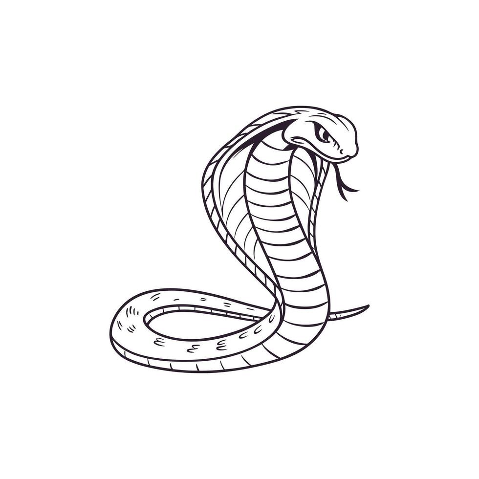 Cobra snake coloring page vector
