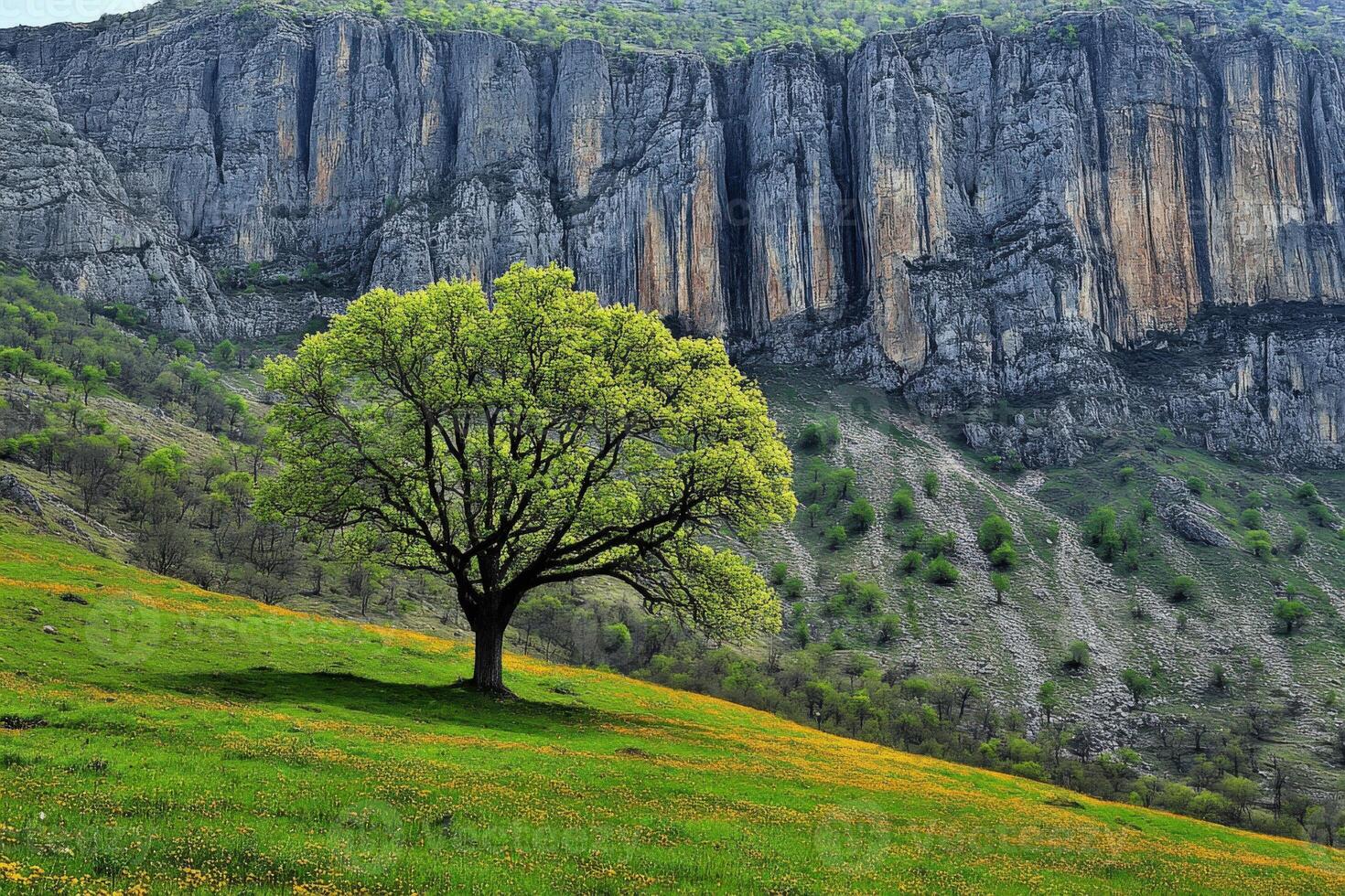 A tree in a field photo