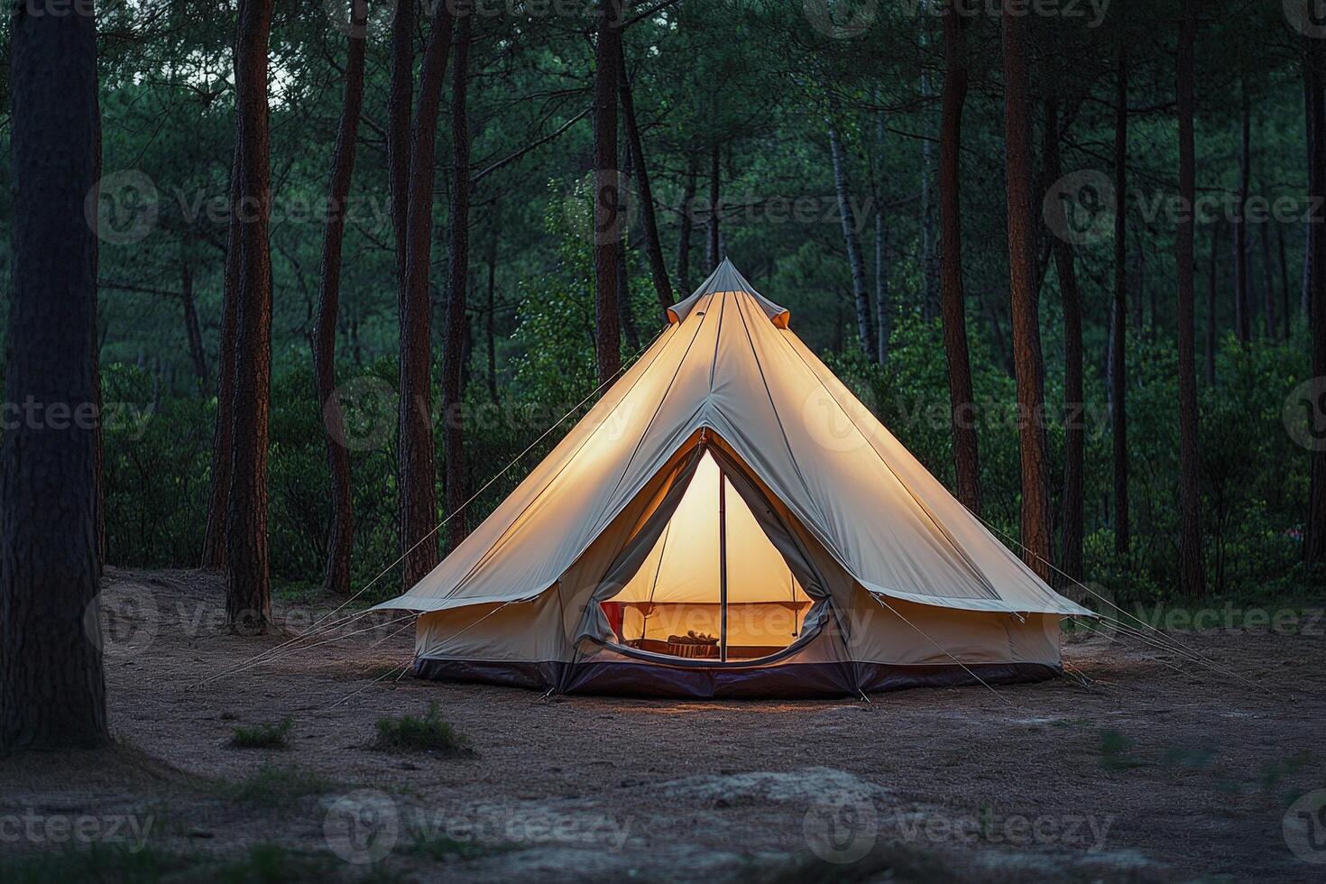 A tent in the woods photo