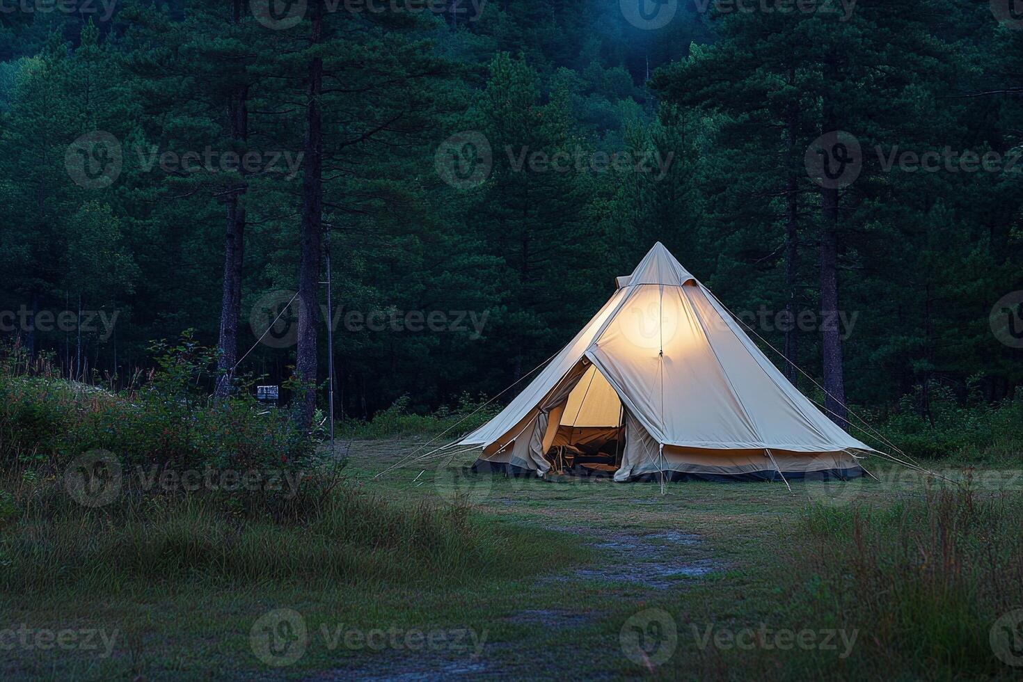 A tent in the woods photo