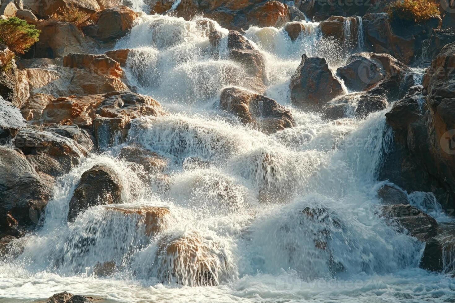 Waterfall in the mountains photo