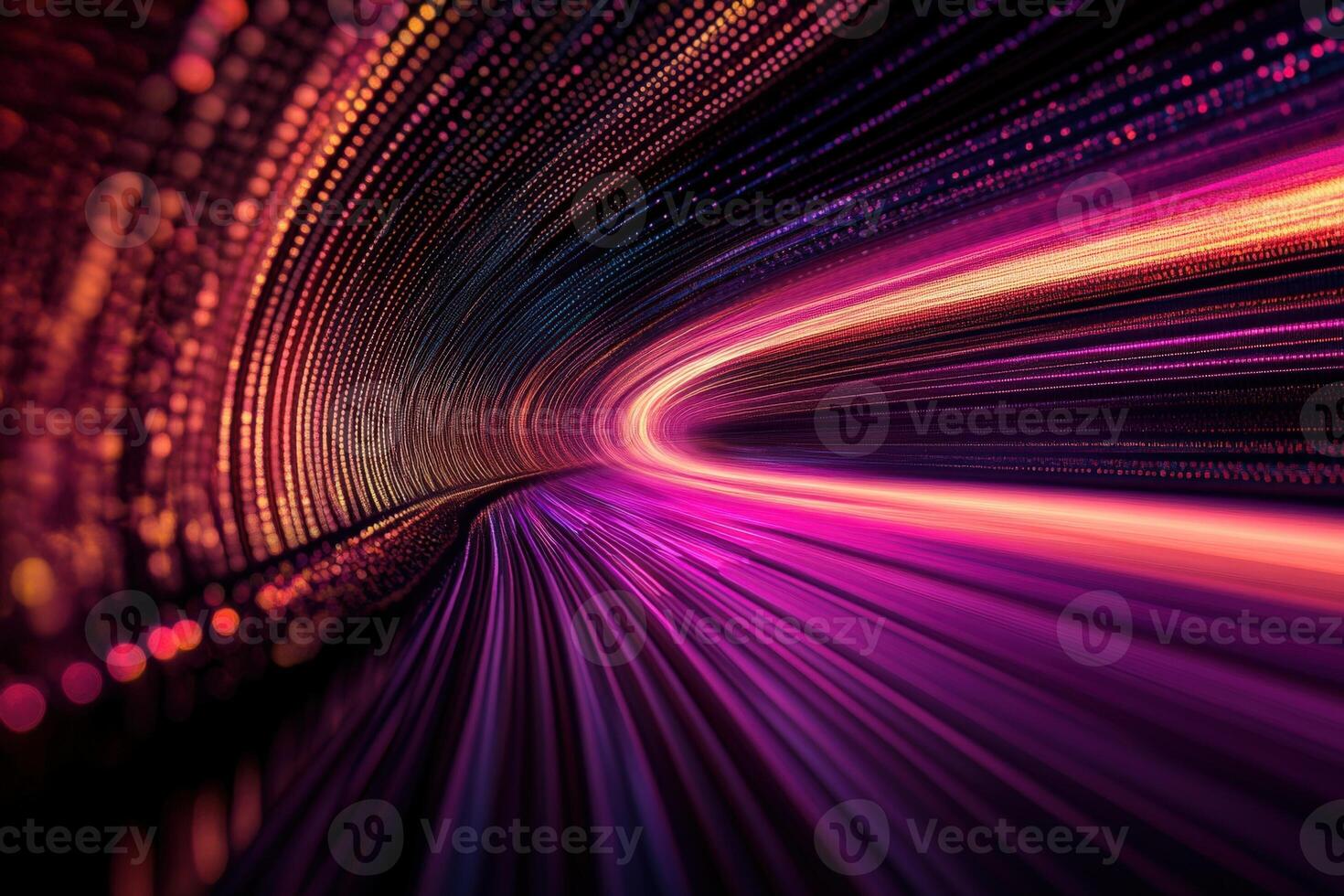 Abstract light trails on a dark background photo