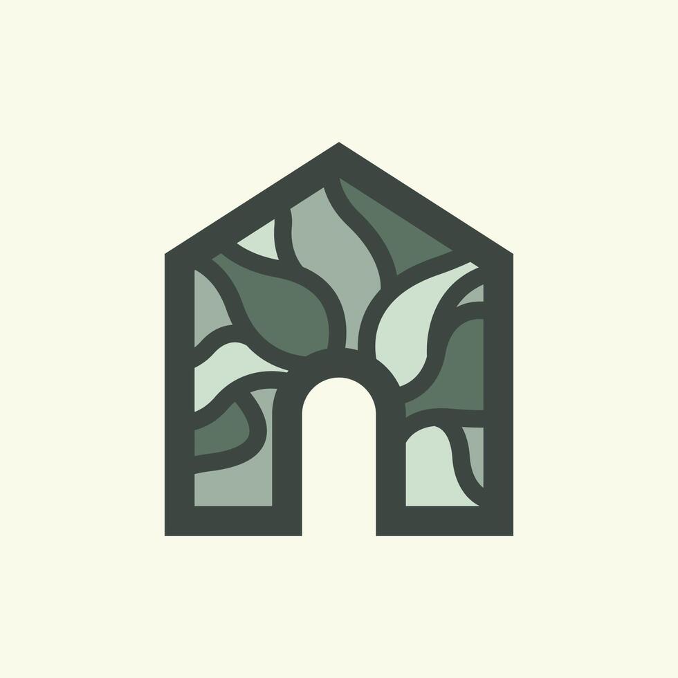 Tree house logo design template vector