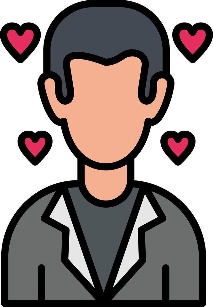 Father Line Filled Icon vector
