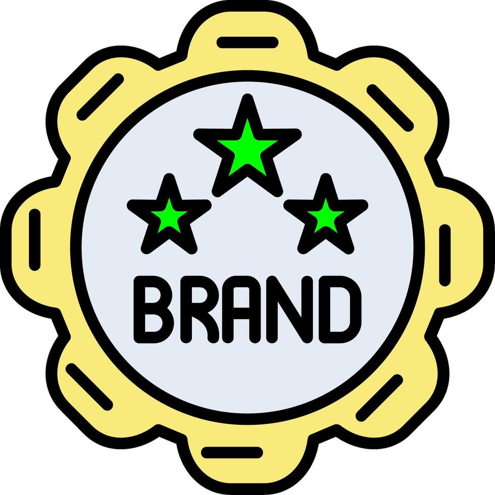 Brand Image Line Filled Icon vector