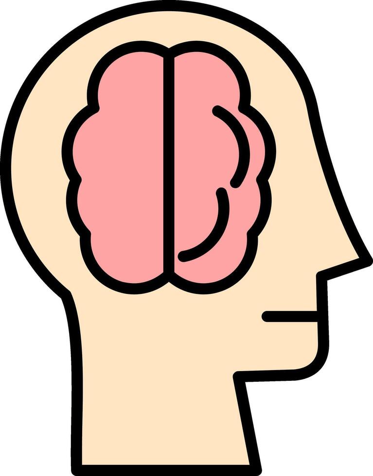 Head Line Filled Icon vector