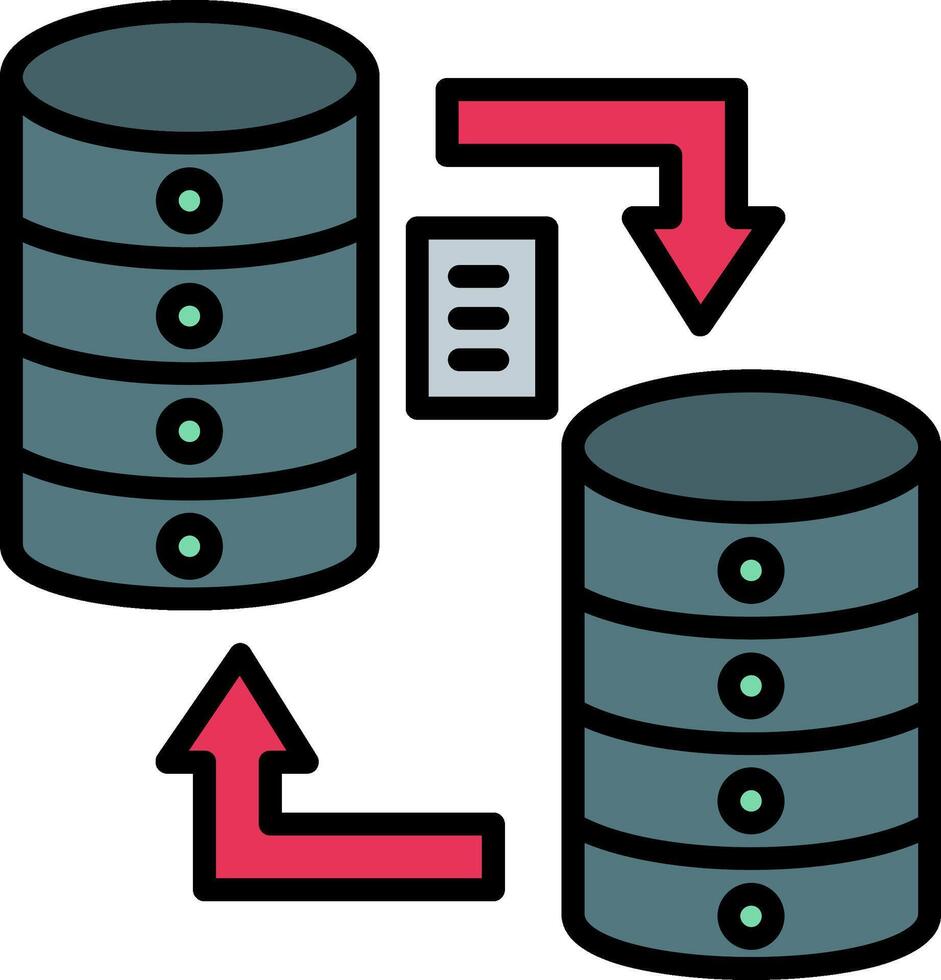 Data Migration Line Filled Icon vector