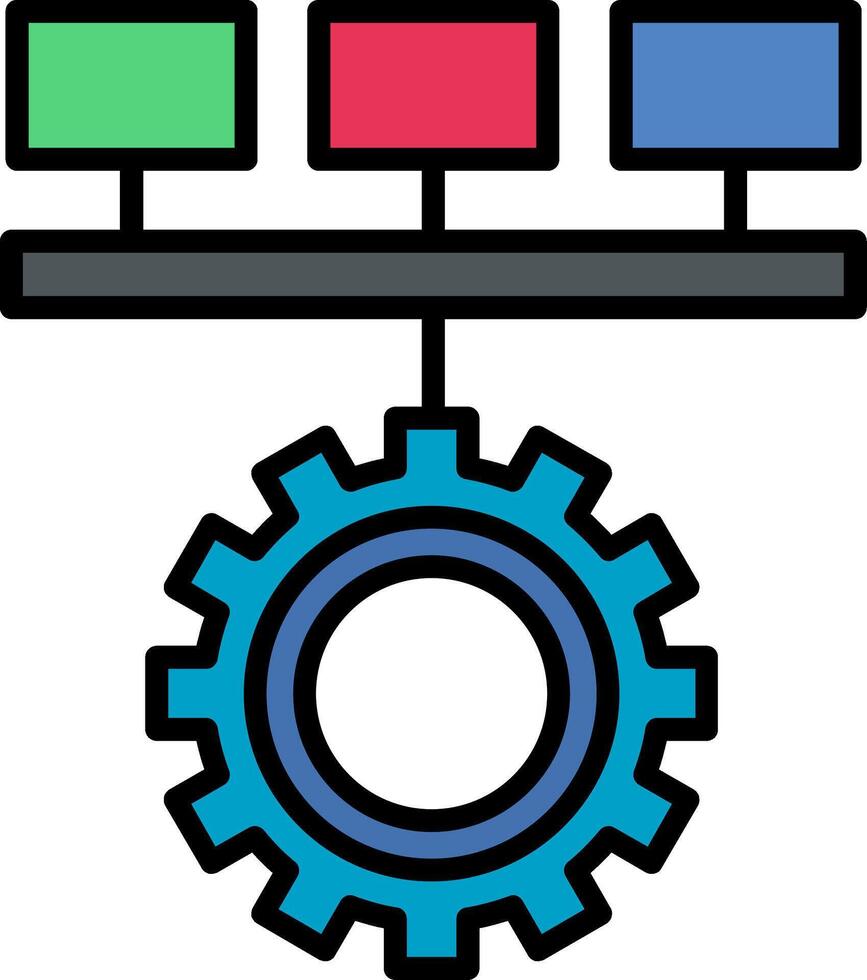 Logical Line Filled Icon vector