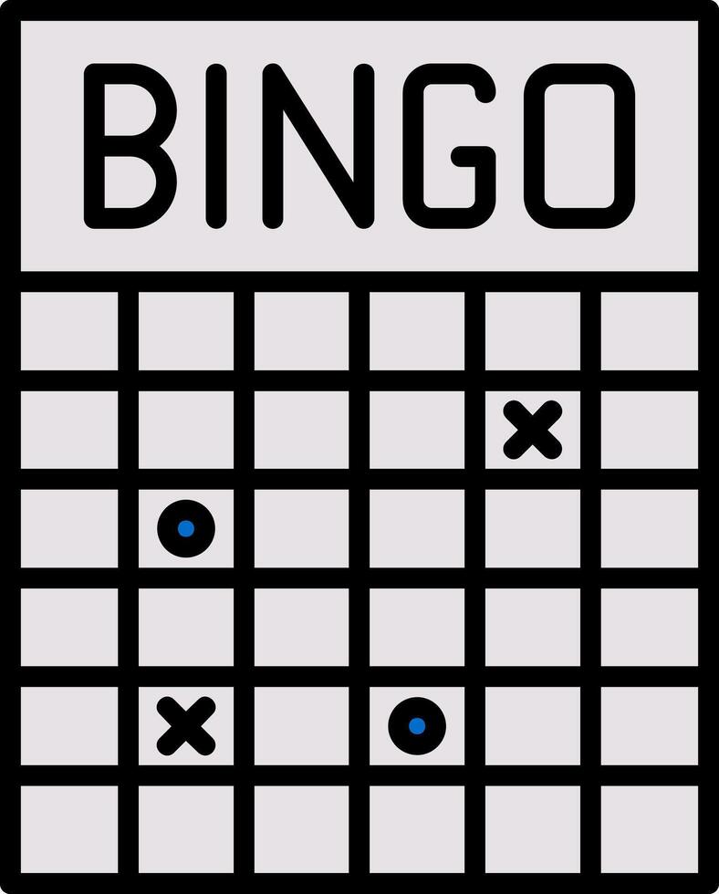 Bingo Line Filled Icon vector