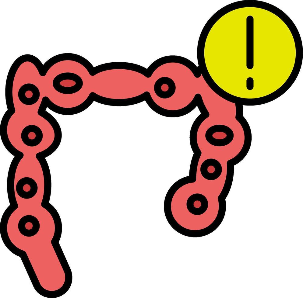 Large Intestine Line Filled Icon vector