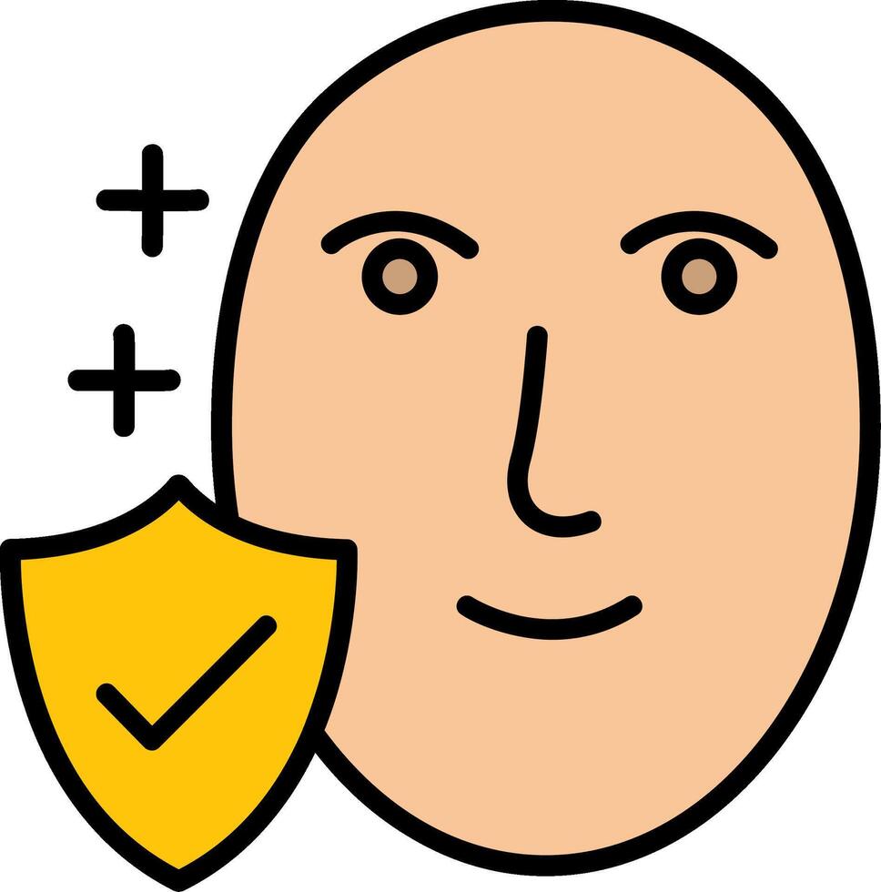 Skin Line Filled Icon vector