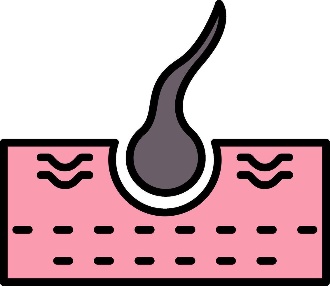 Hair Line Filled Icon vector