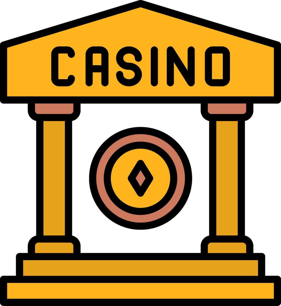 Casino Line Filled Icon vector