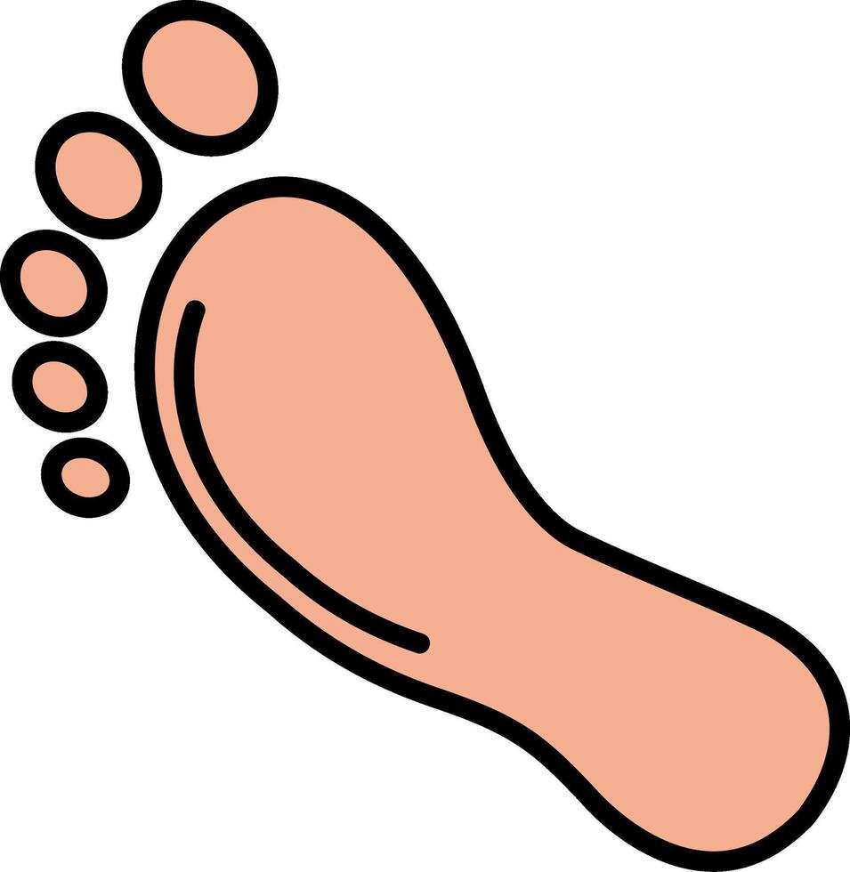 Footprint Line Filled Icon vector