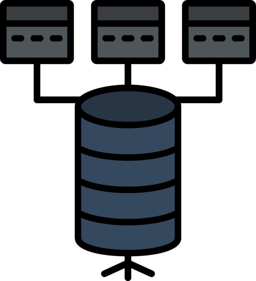 Data Model Line Filled Icon vector