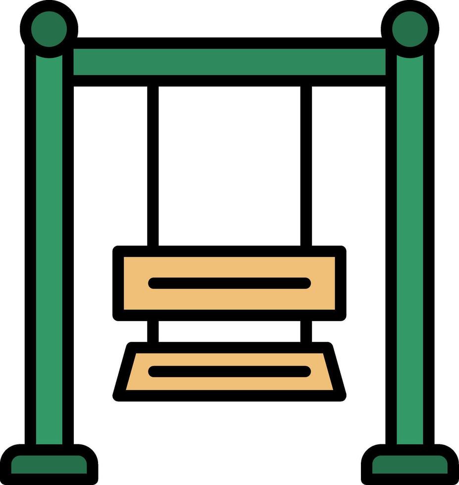 Swing Line Filled Icon vector
