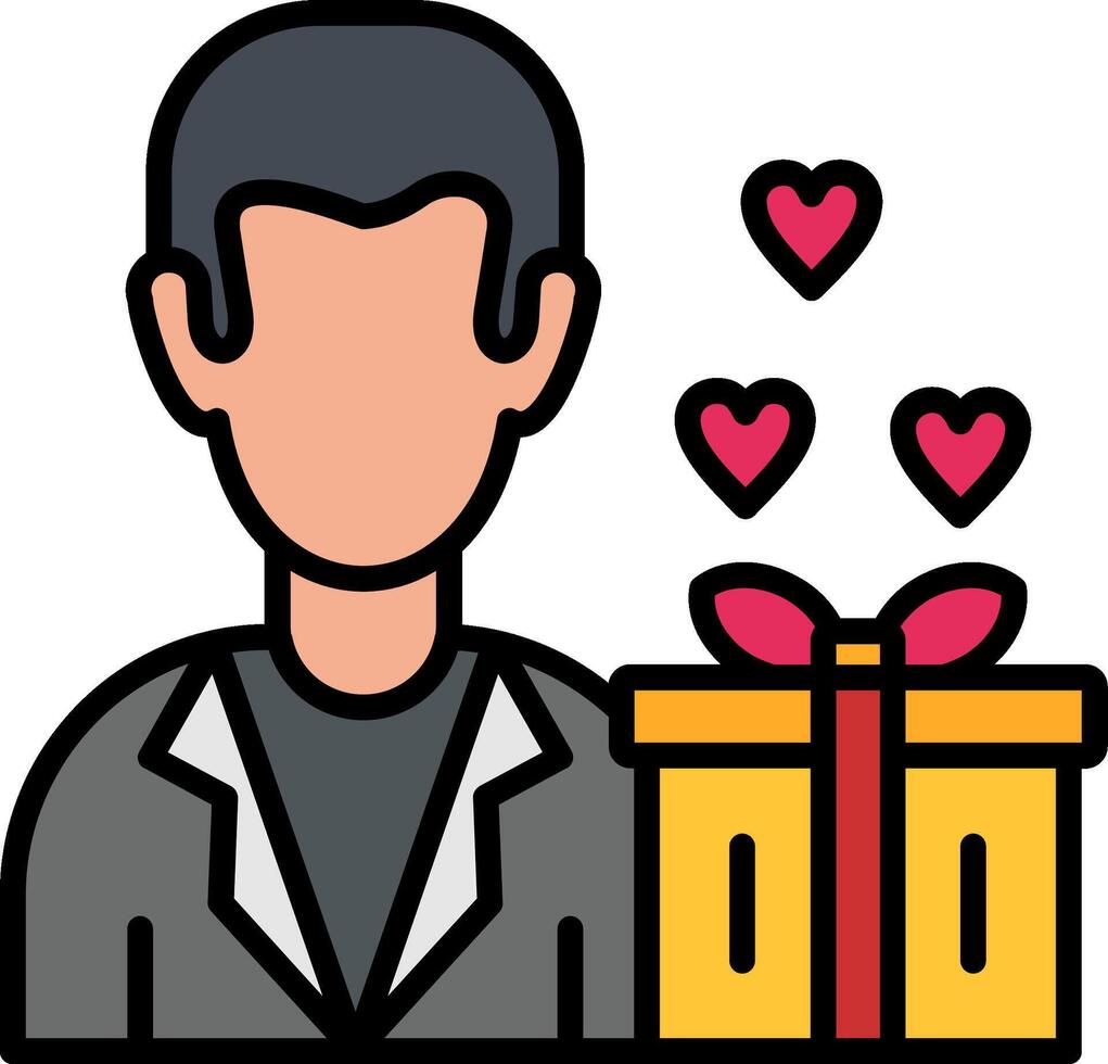 Fathers Day Line Filled Icon vector