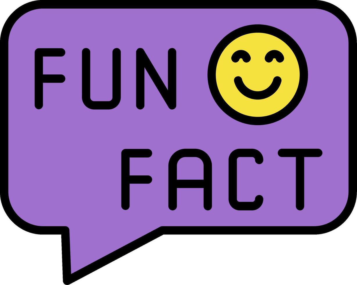 Fun Fact Line Filled Icon vector