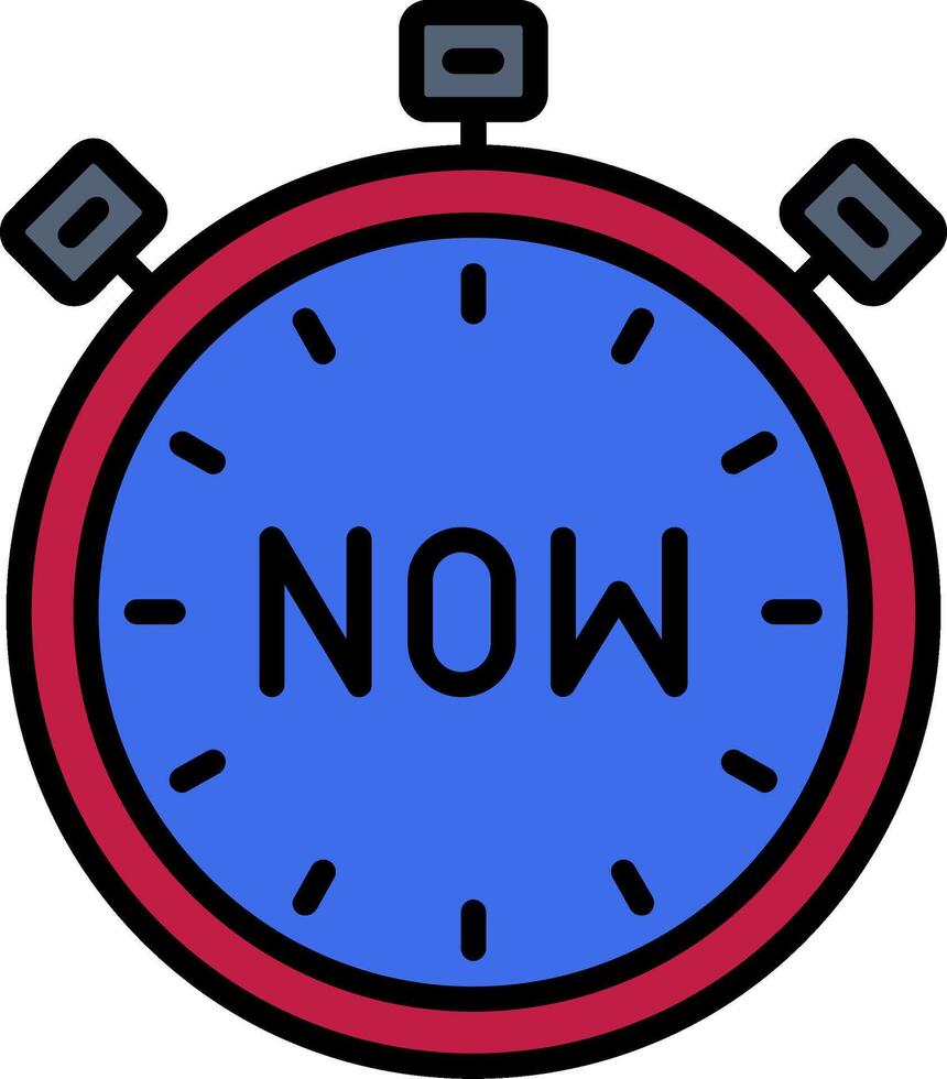 Now Line Filled Icon vector