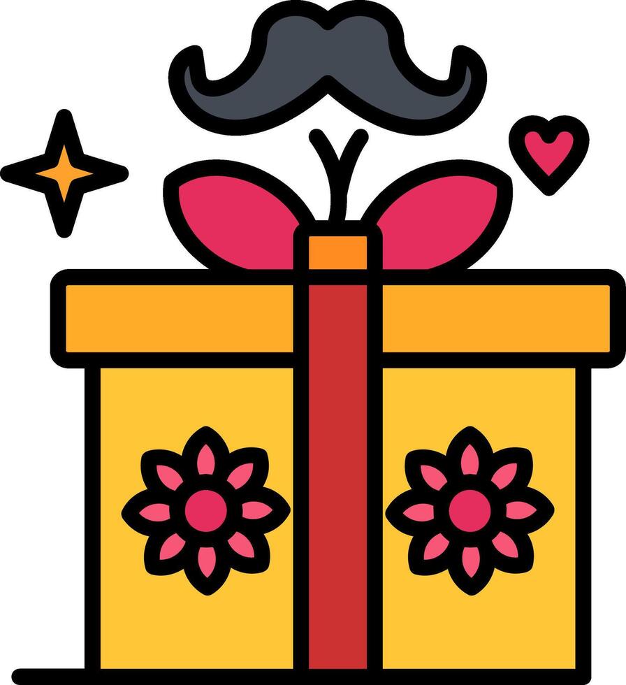 Gift Line Filled Icon vector