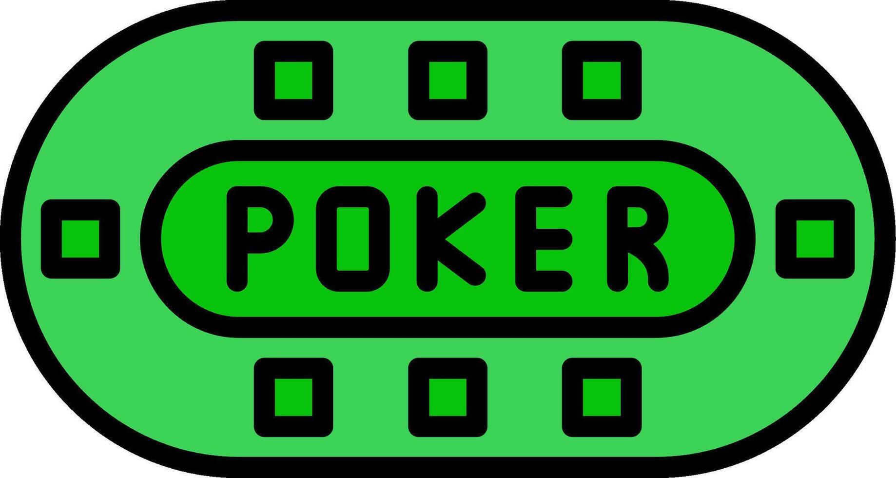 Poker Table Line Filled Icon vector