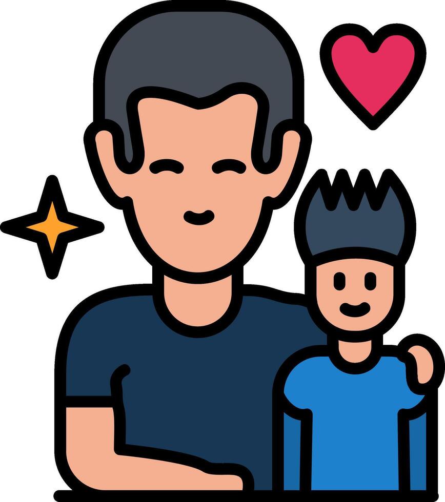 Best Dad Line Filled Icon vector