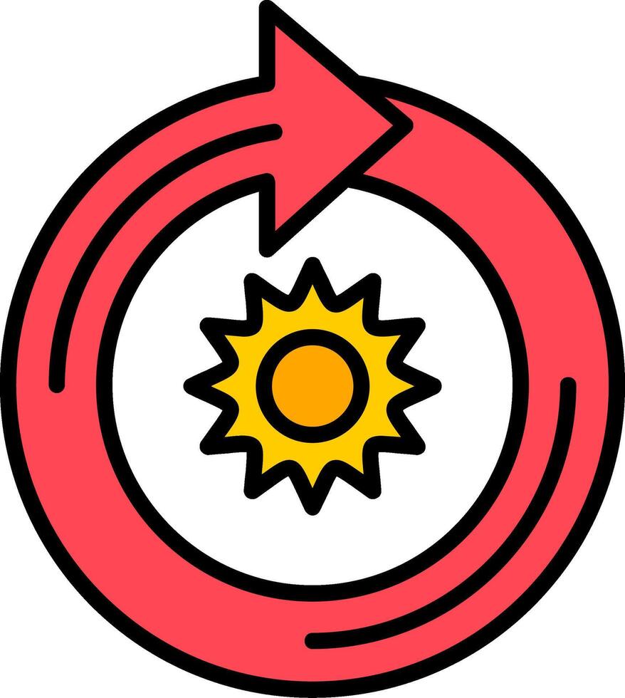 Sun Line Filled Icon vector