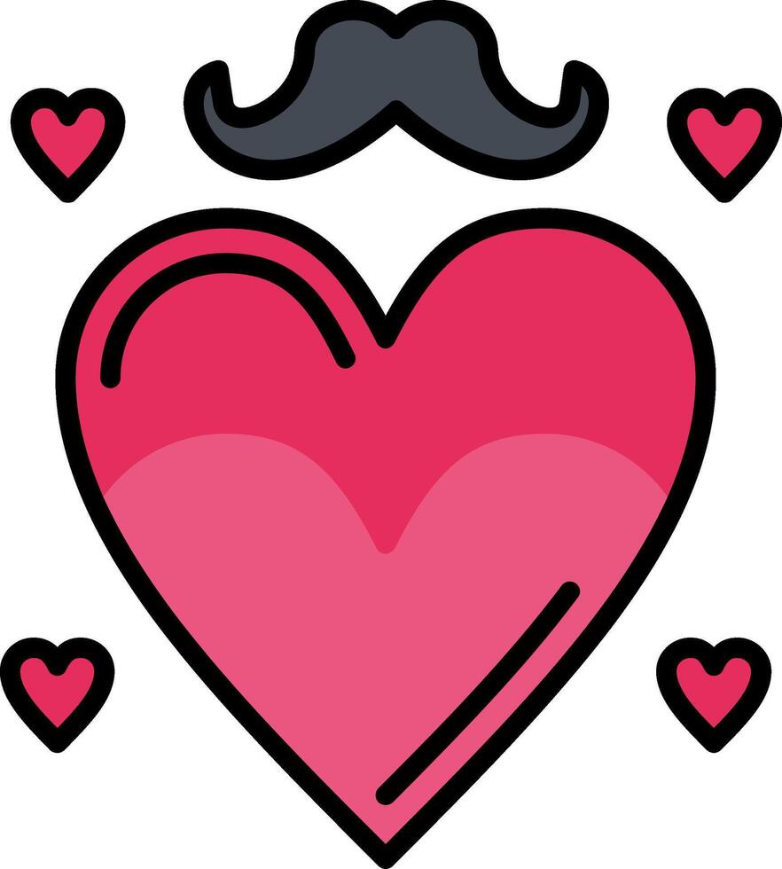 Heart Line Filled Icon vector
