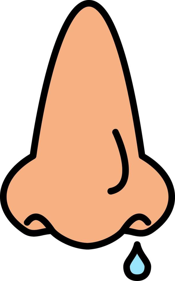 Nose Line Filled Icon vector