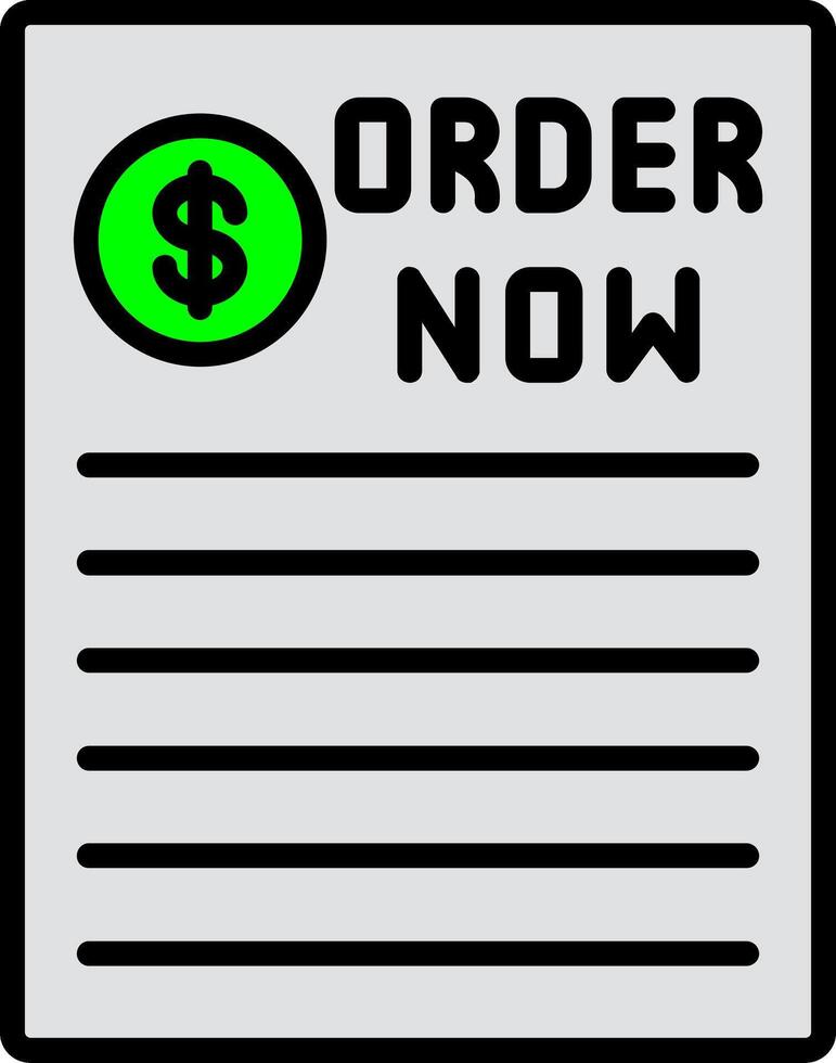 Order Now Line Filled Icon vector