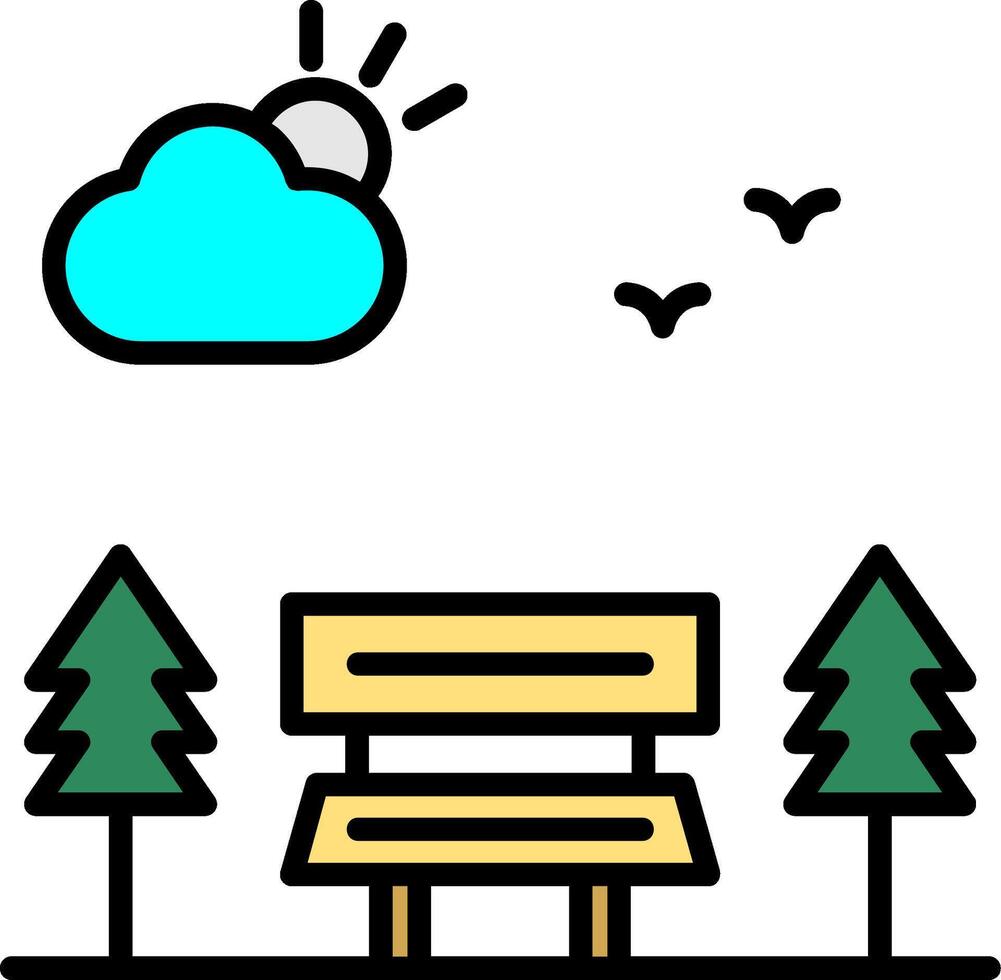 Park Line Filled Icon vector