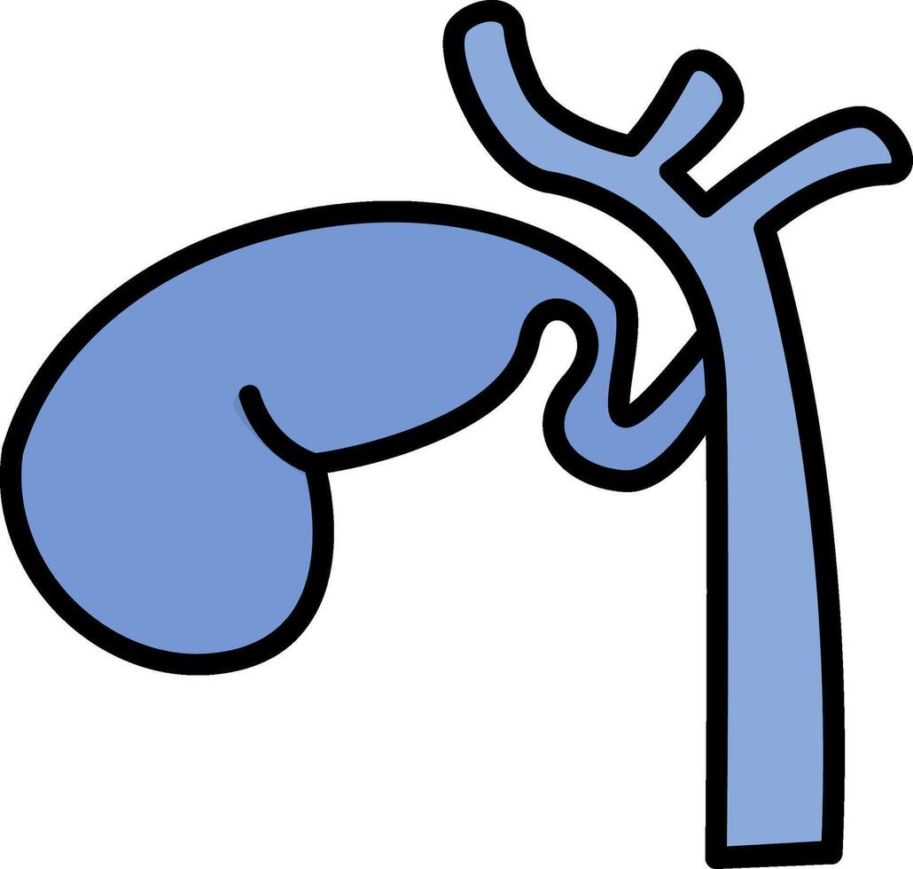 Gallbladder Line Filled Icon vector